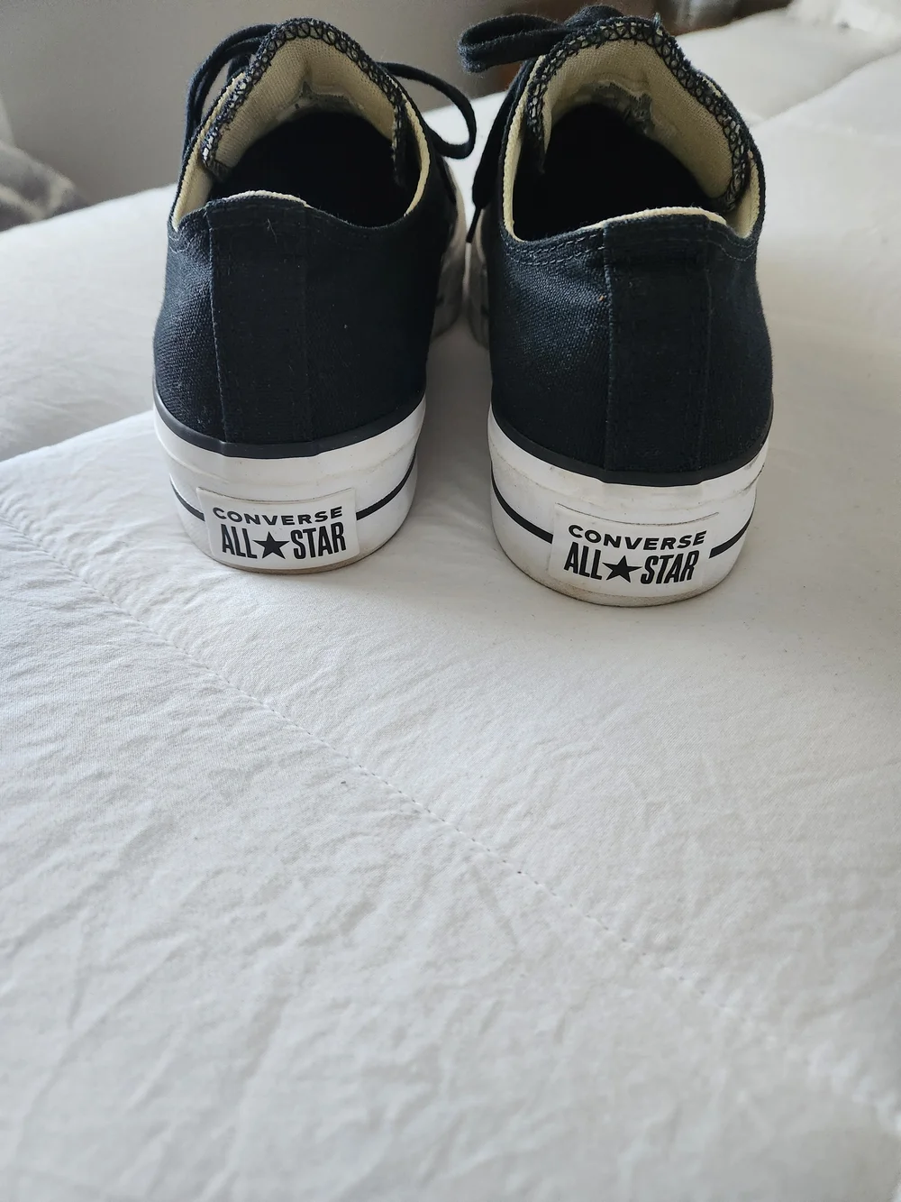 Converse Unisex Platform Sneakers Man 8 Woman 9 in Black and White - Picture 4 of 5